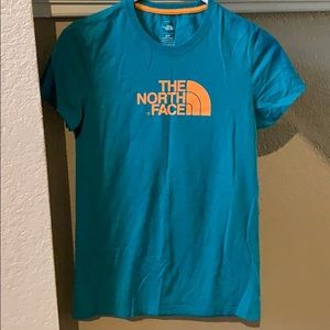 The North Face women’s small t-shirt blue orange